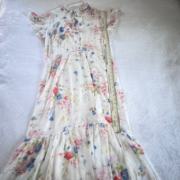 Lauren Ralph Lauren Size 16 W Casual Sheer 2pc Midi Dress - NO POCKETS - Picture 1 of 9
